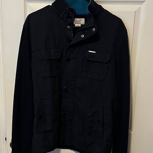 Original Penguin Navy Blue Men's Field Jacket with Rib-Knit Collar